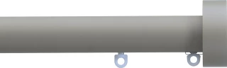 Silent Gliss 7610 Metropole 30mm Slate Grey Design Endcap Aluminium Curtain Pole