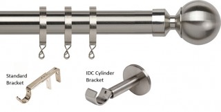 Speedy Poles Apart 28mm Satin Silver Metal Curtain Pole