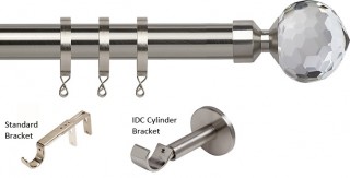 Speedy Poles Apart 28mm Satin Silver Metal Curtain Pole