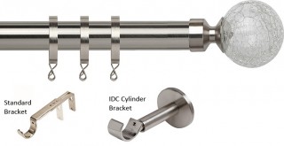 Speedy Poles Apart 28mm Satin Silver Metal Curtain Pole