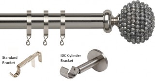 Speedy Poles Apart 28mm Satin Silver Metal Curtain Pole