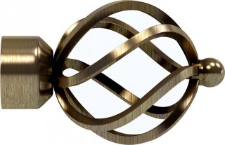 Speedy Poles Apart 28mm Antique Brass Cage Finials (Pair)