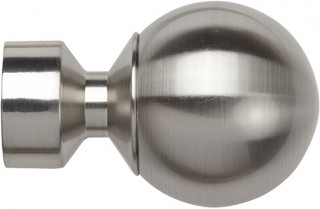Speedy Poles Apart 28mm Satin Silver Ball Finials (Pair)