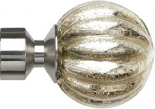 Speedy Kingdom 28mm Satin Silver Dynasty Finials (Pair)