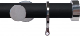Swish Soho 28mm Black Wood (Vamp) Metal Curtain Pole