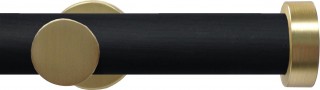 Swish Soho 28mm Black Wood (Vamp) Metal Eyelet Curtain Pole