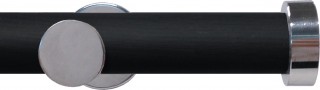 Swish Soho 28mm Black Wood (Vamp) Metal Eyelet Curtain Pole