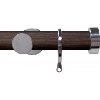 Swish Soho 28mm Brown Wood (Funk) Metal Curtain Pole