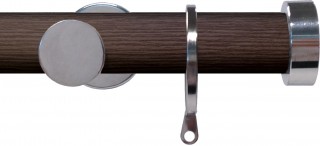 Swish Soho 28mm Brown Wood (Funk) Metal Curtain Pole