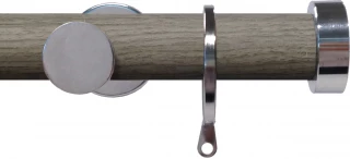 Swish Soho 28mm Light Grey Wood (Jazz) Metal Curtain Pole