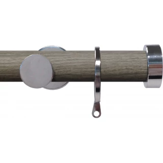 Swish Soho 28mm Light Grey Wood (Jazz) Metal Curtain Pole