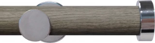 Swish Soho 28mm Light Grey Wood (Jazz) Metal Eyelet Curtain Pole