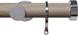 Swish Soho 28mm Light Wood (Chic) Metal Curtain Pole