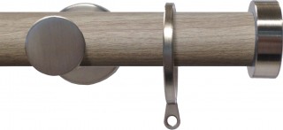 Swish Soho 28mm Light Wood (Chic) Metal Curtain Pole