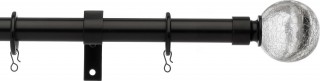Haywick Urban Cracked Glass 16/19mm Telescopic Black Metal Curtain Pole
