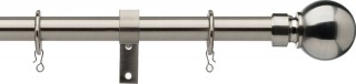Haywick Urban Ball 16/19mm Telescopic Satin Steel Metal Curtain Pole