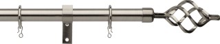 Haywick Urban Cage 16/19mm Telescopic Satin Steel Metal Curtain Pole