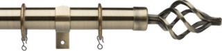 Haywick Urban Cage 25/28mm Telescopic Antique Brass Metal Curtain Pole