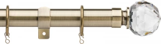 Haywick Urban Faceted Ball 25/28mm Telescopic Antique Brass Metal Curtain Pole