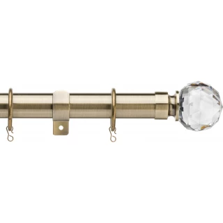 Haywick Urban Faceted Ball 28mm Antique Brass Metal Curtain Pole