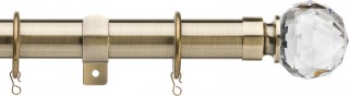 Haywick Urban Faceted Ball 28mm Antique Brass Metal Curtain Pole