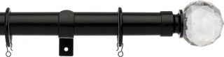 Haywick Urban Faceted Ball 28mm Black Metal Curtain Pole