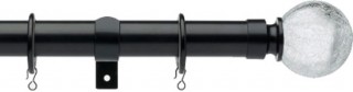 Haywick Urban Cracked Glass 25/28mm Telescopic Black Metal Curtain Pole