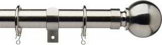Haywick Urban Ball 25/28mm Telescopic Satin Steel Metal Curtain Pole