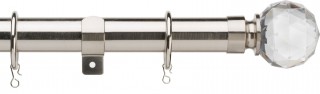 Haywick Urban Faceted Ball 28mm Satin Silver Metal Curtain Pole