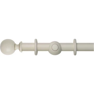 Museum Handcrafted 45mm Antique White Wood Curtain Pole