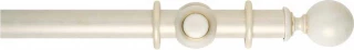 Museum Handcrafted 45mm Cream And Gold Wash Wood Curtain Pole