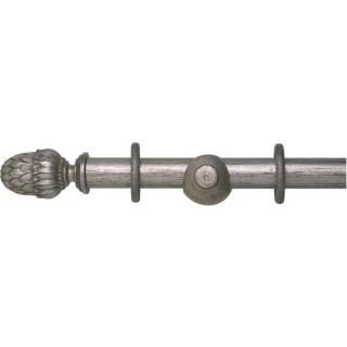 Museum Handcrafted 45mm Antique Silver Wood Curtain Pole