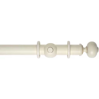 Museum Handcrafted 55mm Antique White Wood Curtain Pole