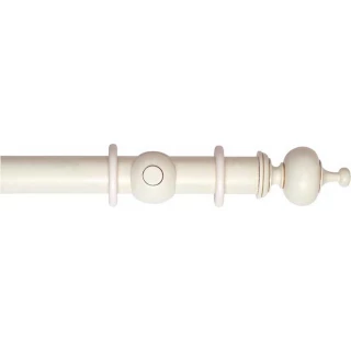 Museum Handcrafted 55mm Antique White Wood Curtain Pole