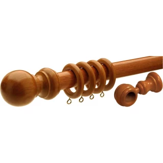 Speedy County Wood 28mm Antique Pine Effect Wood Curtain Pole