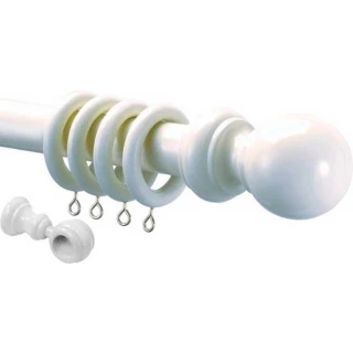 Speedy County Wood 28mm White Effect Wood Curtain Pole