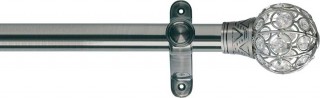 Museum Galleria 35mm Brushed Silver Metal Eyelet Curtain Pole