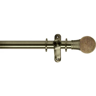 Museum Galleria 50mm Burnished Brass Metal Curtain Pole