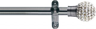 Museum Galleria 50mm Brushed Silver Metal Eyelet Curtain Pole