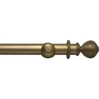 Rolls Modern Country 45mm Gold Black Wood Curtain Pole
